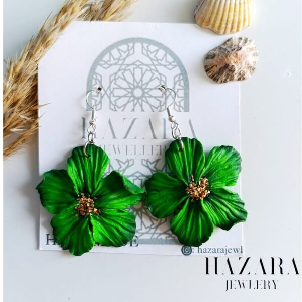 boucles d’oreilles Feuille d’Émeraude – Image 2