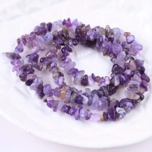 Perles de Gravier Irrégulières En Pierre Naturelle violet